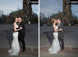 Downtown Toronto night time wedding photos