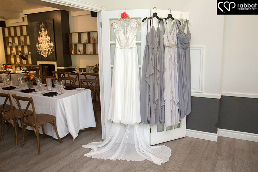 Bridal gown and bridesmaids dress at La Maquette