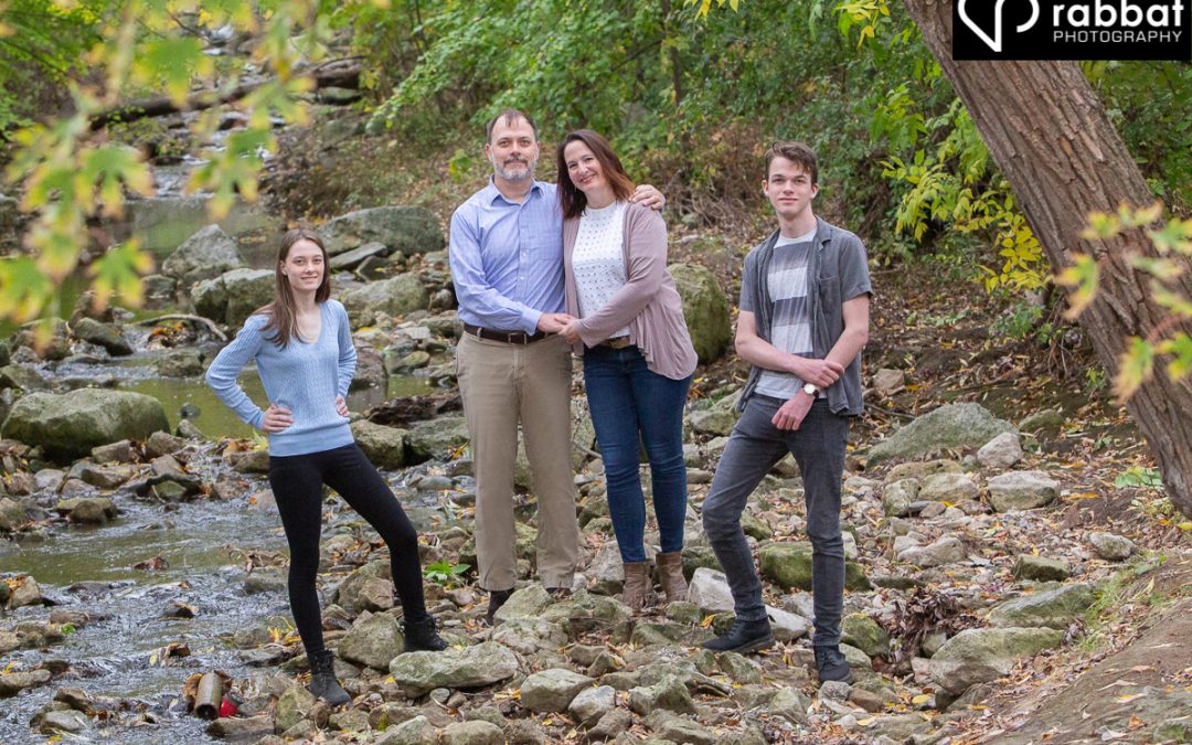 Fall family portraits in a ravine