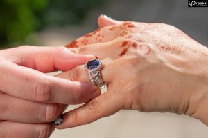 Beautiful blue wedding ring.
